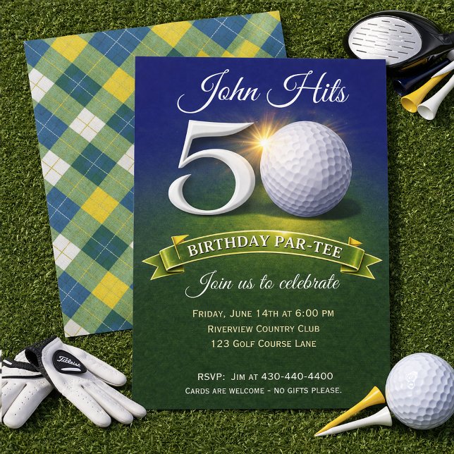 Invitation Thème de golf pour 50e anniversaire  (Créateur téléchargé)