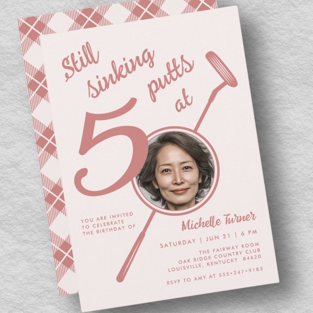 Invitation Thème de golf pour 50e anniversaire Adulte Putter  (Créateur téléchargé)