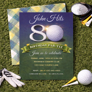 Invitation Thème de golf pour 80e anniversaire