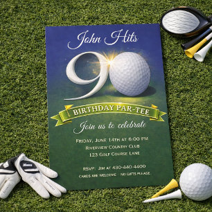 Invitation Thème de golf pour 90e anniversaire