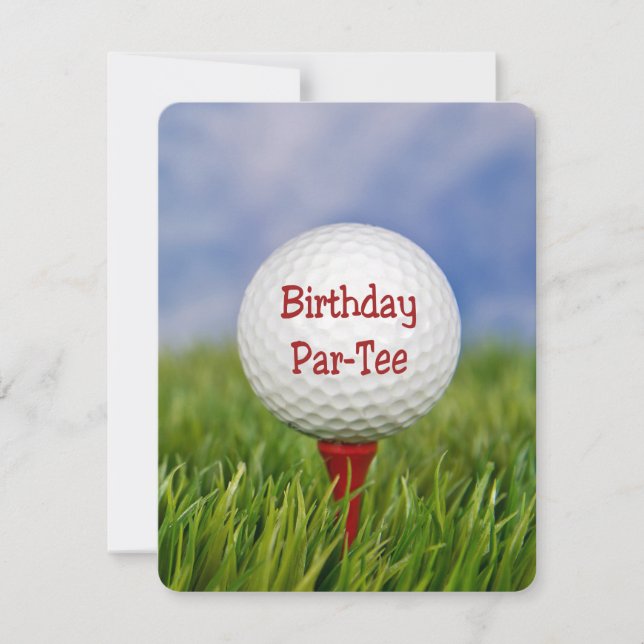 Invitation Thème de golf pour fête d'anniversaire (Devant)