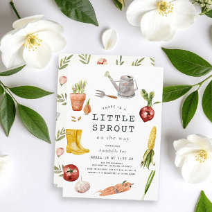 Invitation Thème de jardin Petite Pousse pour Baby Shower