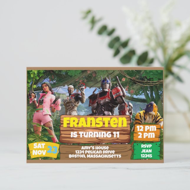 Invitation Thème de jeu (Debout devant)