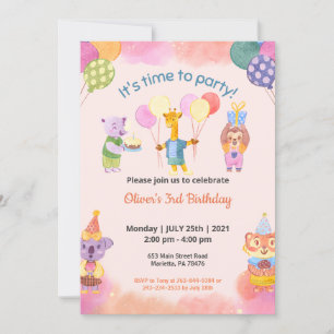 Invitation Thème de la fête Anniversaire de enfant