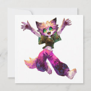 Invitation Thème de la fête de danse de chat