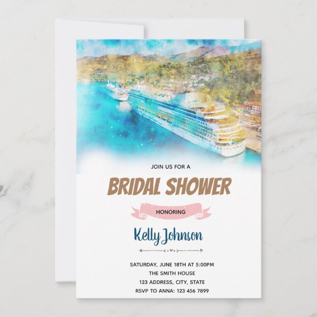 Invitation Thème de la fête de mariage de croisière (Devant)