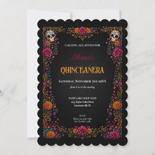 Invitation Thème de la fête des crânes de sucre pour Quincean