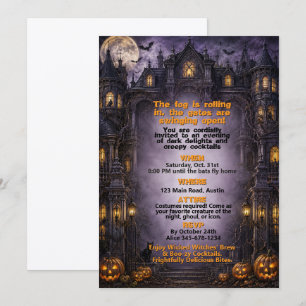 Invitation Thème de la Maison Hantée Soirée Costume d'Hallowe
