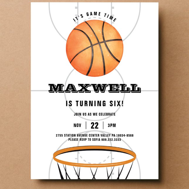 Invitation Thème de lancer franc de basket-ball pour annivers (Créateur téléchargé)