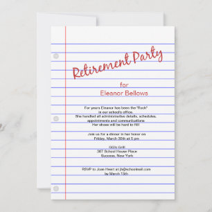 Invitation Thème de l'école du parti de retraite