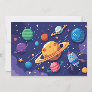 Invitation Thème de l'espace et des planètes