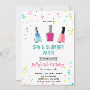Invitation Thème de manucure pédicure de spa mignon
