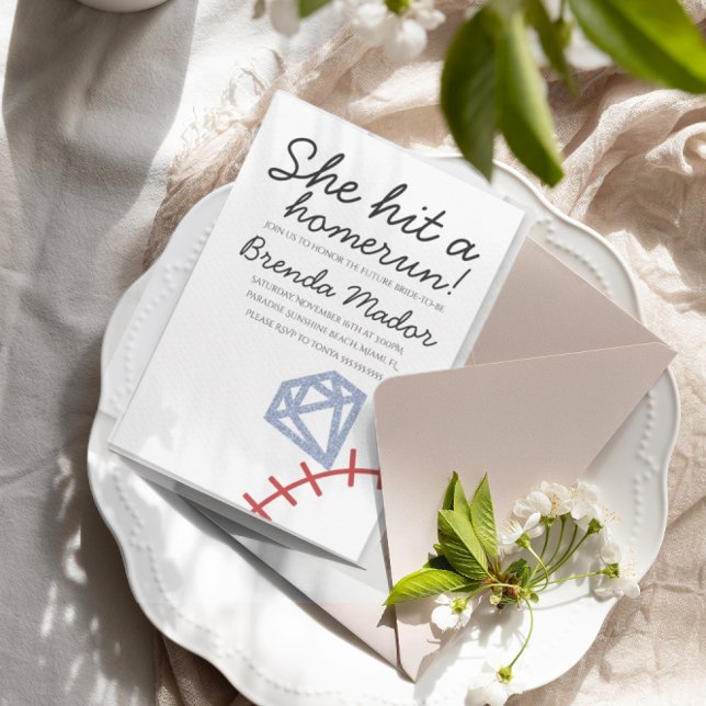 Invitation Thème de mariage Baseball Home Run Shower (Créateur téléchargé)