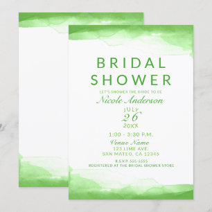 Invitation Thème de mariage chic aquarelle vert citron clair
