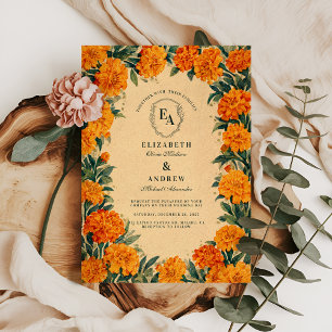 Invitation Thème de Mariage de automne rustique Fleur sauvage