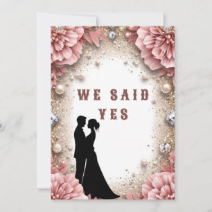 Invitation 🌸 Thème de mariage de printemps floral pêche or �