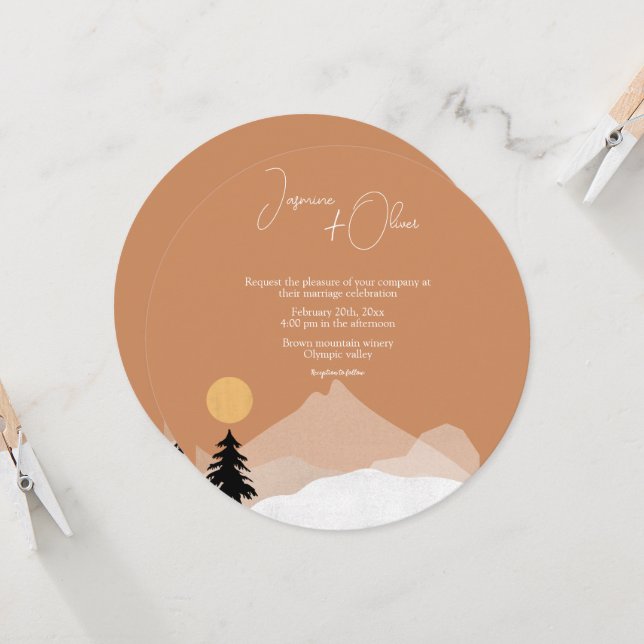 Invitation Thème de mariage désert en terre cuite  (Devant/Arrière en situation)