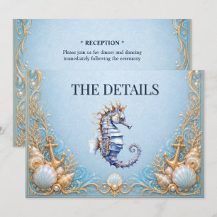 Invitation Thème de mariage élégant sur la plage avec enceint