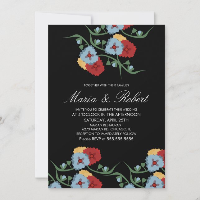 Invitation Thème de mariage mexicain Floral de vignes verdure (Devant)