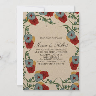 Invitation Thème de mariage mexicain verdure vigne bouquet fl