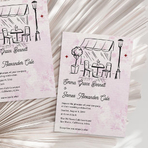 Invitation Thème de mariage romantique Bistrot de la cour élé