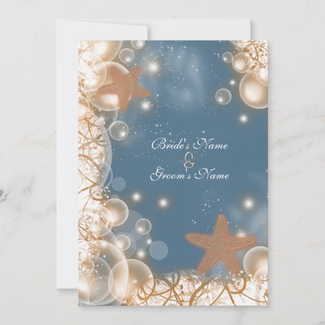 Invitation Thème de mariage sur la plage ~ coutume de fête él (Devant)