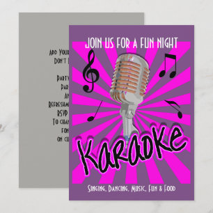 Invitation Thème de musique Karaoke Fête Personnalisée