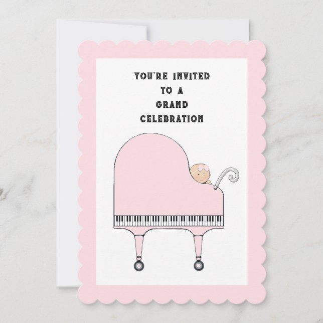 Invitation Thème de musique pour Baby Shower (Devant)