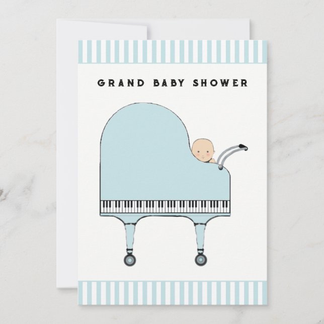 Invitation Thème de musique pour Baby Shower (Devant)