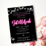 Invitation Thème de néon rose chaud bat mitzvah<br><div class="desc">Nous sommes heureux de vous présenter notre suite calligraphie moderne d’inspiration néon pour un Bar ou un Bat mitzvah lumineux ! Cette collection amusante comprend tout ce dont vous avez besoin, des serviettes et des assiettes en papier à une enseigne accueillante et plus encore. Si vous avez des questions ou...</div>