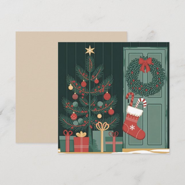 Invitation Thème de Noël (Devant / Derrière)