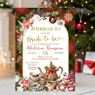 Invitation Thème de Noël Après-midi Tea Party Fête des mariée