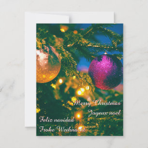 Invitation Thème de Noël avec 2 boules de Noël...