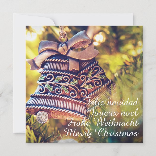 Invitation Thème de Noël avec deux cloches (Devant)