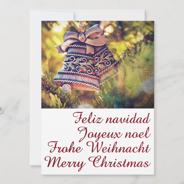 Invitation Thème de Noël avec deux cloches (Devant)
