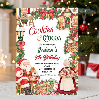 Invitation Thème de Noël Cookies & Cocoa Anniversaire de Noël