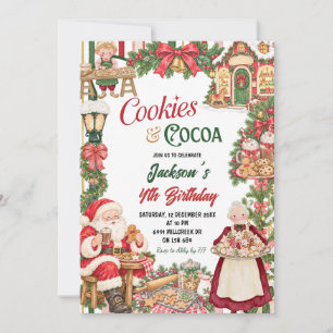 Invitation Thème de Noël Cookies & Cocoa Anniversaire de Noël