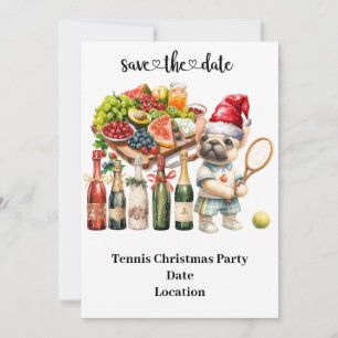 Invitation Thème de Noël de tennis pour Tennis Party Invitati