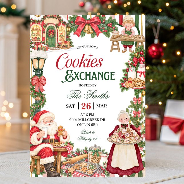 Invitation Thème de Noël Échange de biscuits de Noël (Créateur téléchargé)
