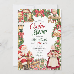 Invitation Thème de Noël Échange de Cookies Fête de Noël
