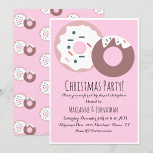 Invitation Thème de Noël Saupoudré de beignes