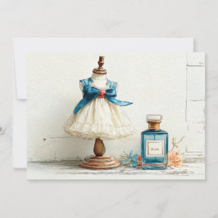 Invitation Thème de parfum bleu pour le 1er anniversaire en c