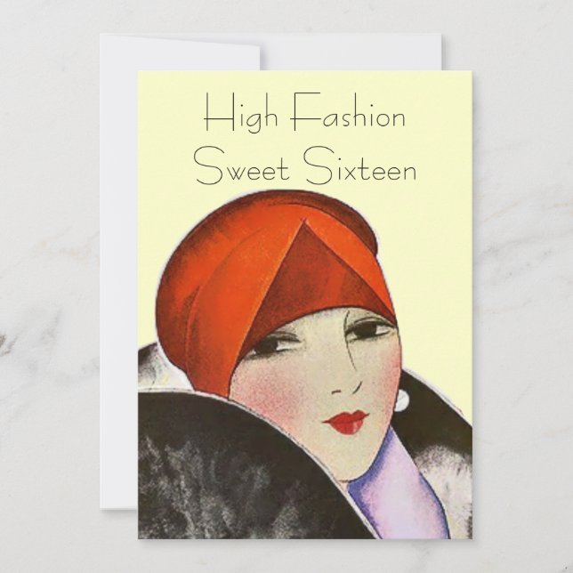 Invitation Thème de partie de sweet sixteen de haute couture (Devant)