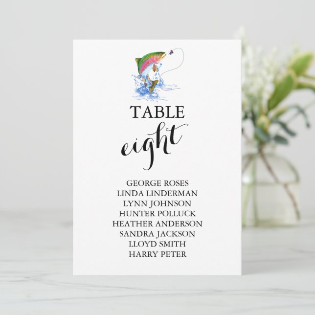 Invitation Thème de pêche à la truite arc-en-ciel (Debout devant)