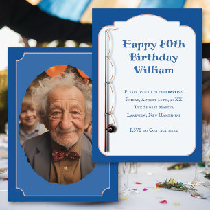 Invitation Thème de pêche pour anniversaire adulte avec photo