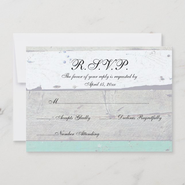 Invitation Thème de plage Étoile de mer Mariage Rustique (Dos)