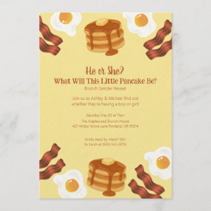 Invitation Thème de Révélation du Sexe du Bébé Petit Déjeuner