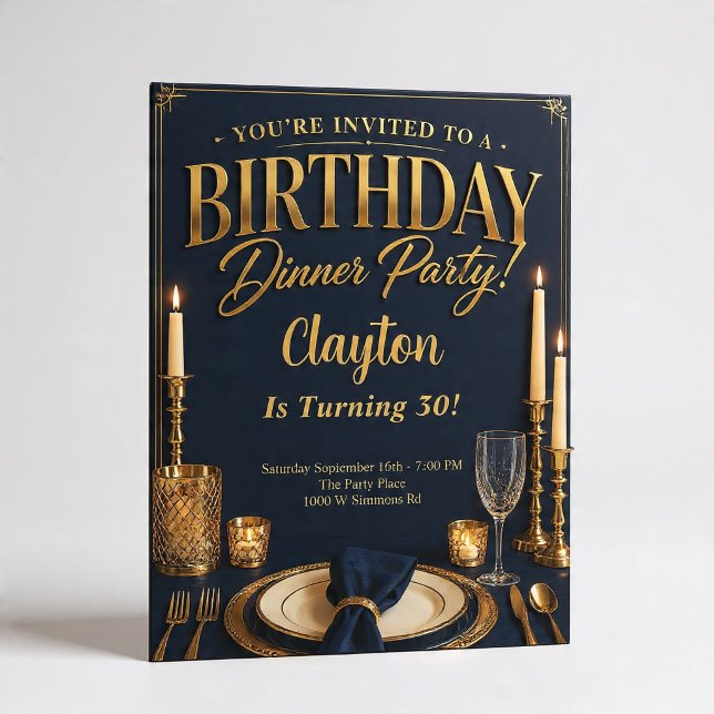 Invitation Thème de soirée d'anniversaire pour dîner formel (Créateur téléchargé)