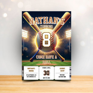 Invitation Thème de sports de fête d'anniversaire de baseball