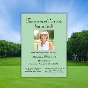 Invitation Thème de tennis de photo élégant pour femmes retra